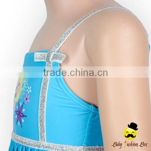 YZA-006 Yiwu Yihong 2017 New Baby Bikini Printed Cartoon Ruffle Dress Harness Kids Girls Swimwear Models