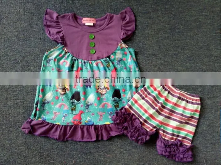 wholesale baby girls mustard pie clothing sets with ruffle