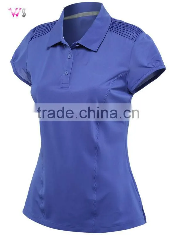 Factory Directly Custom Design Women Plain Blue Polo Shirts Wholesale Tennis Top