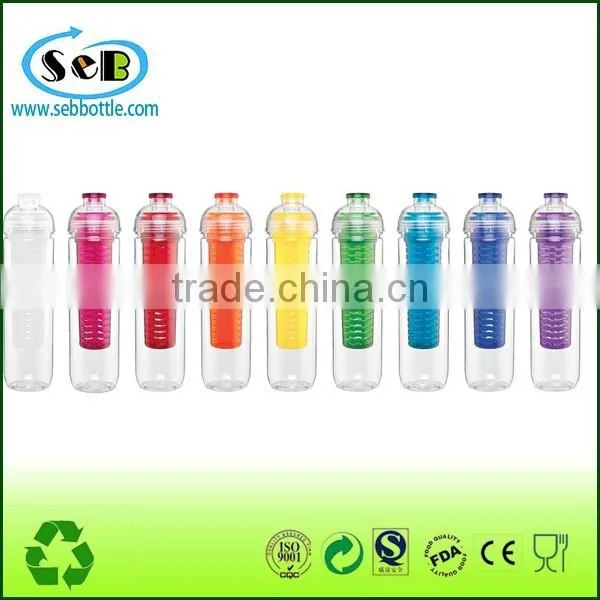 2016 New water bottle promotion custom logo glass fruit infuser water bottle BPA free