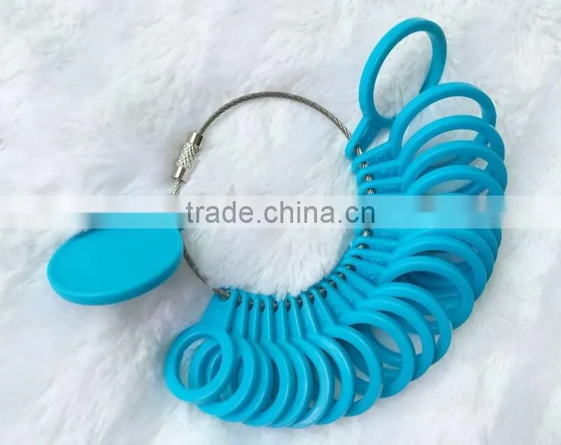 Plastic Blue International Finger ring Sizes Gauge 4-24 Standard Universal Ring Sizer Gauge Tool Set