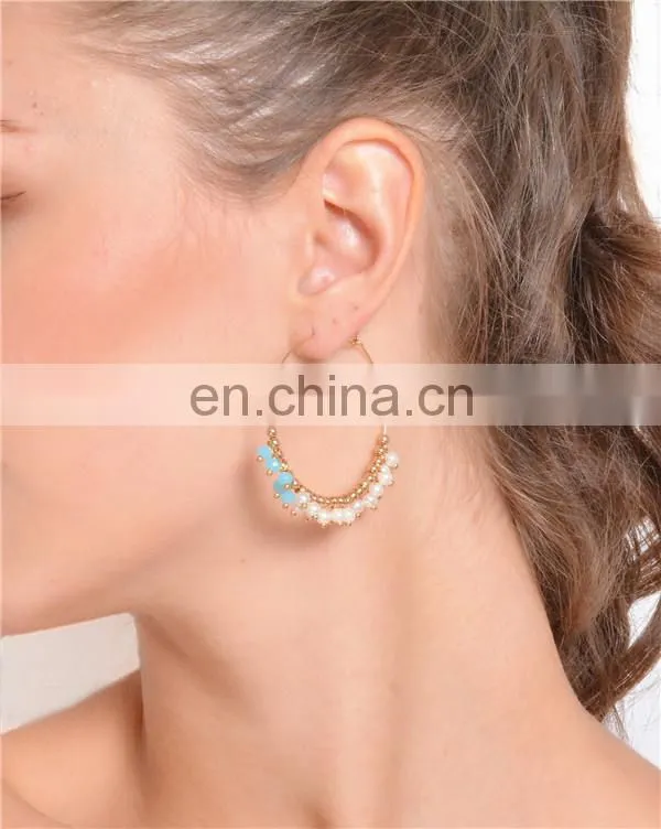 Bohemian Pearl Pineapple Drop Dangle Earrings Rhinestone Stud Earrings