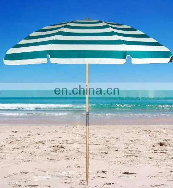2014 Newly designed wooden frame beach umbrella with sides popular with tourists visit seaside