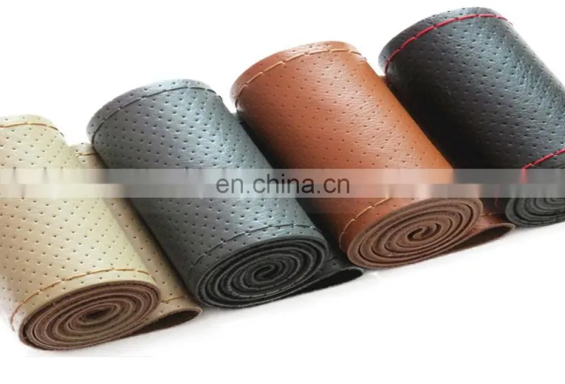 Hand Sewn Car Steering Wheel Sets Manufacturers Selling Universal For All Cars Real Leather Car Steering Wheel Cover