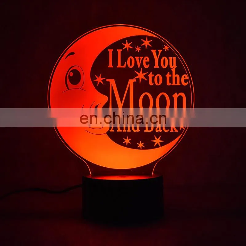 Customized design 3D optical illusion visual lamp desk table lamp for christmas gifts