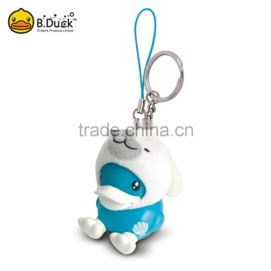 Wholesale duck shape new design silicone bracelet custom key ring
