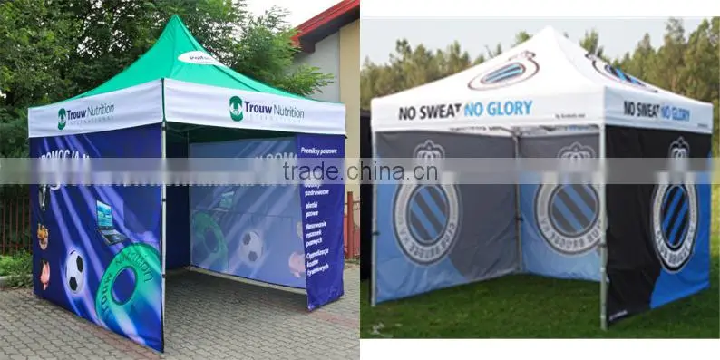 Custom Print Aluminum Pop Up Pagoda Trade Show Tent 3x3m ( 10ft X 10 ft), Printed canopy & valance, 3 full walls