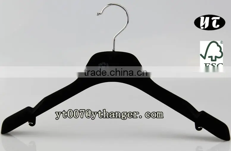 Flocked hanger,velvet coated hanger and pants hanger with clamp