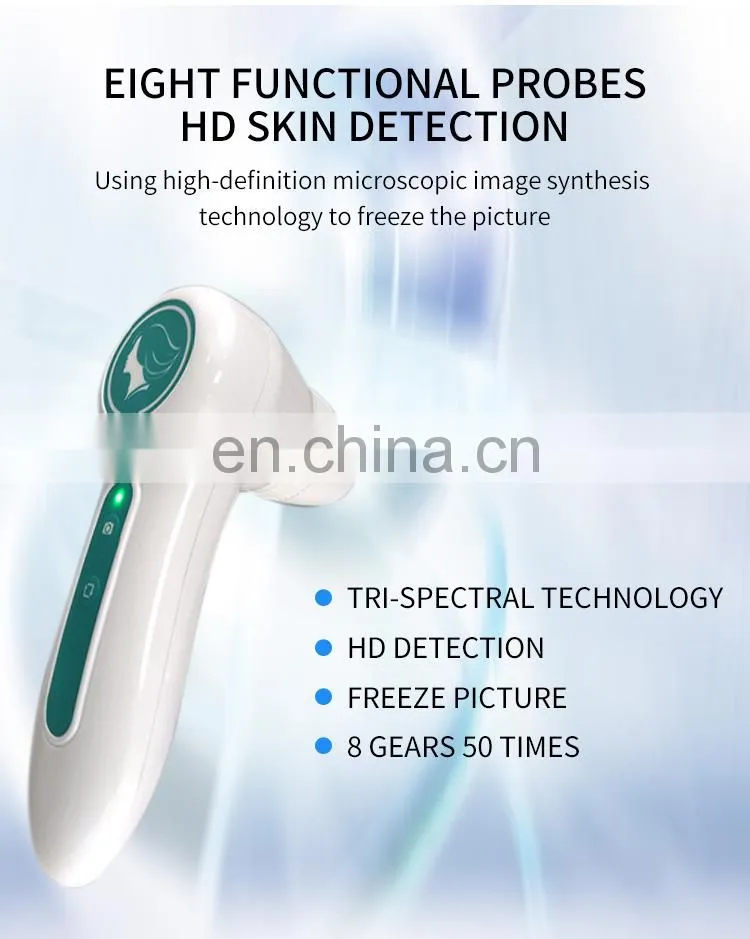 8 IN 1 Hydrogen Oxygen Small Bubble Instrument Facial Clean Oxygen Injection Wrinkle Removal Beauty Machine With Skin Testing