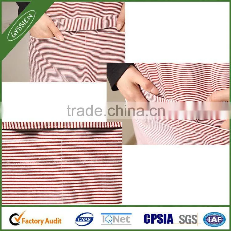 Stock wholesale stripe/custom reusable cooking apron,plastic apron with sleeves