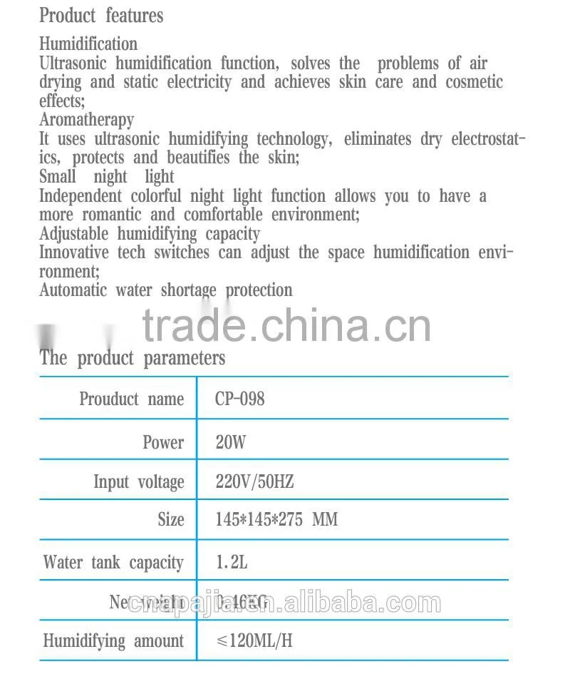 Apple design aroma mini air humidifier, usb mini mist fan