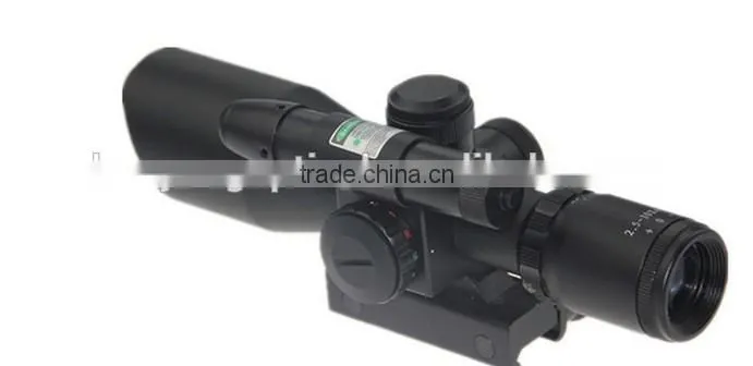 China Supplier 2.5-10x40 Dual Illuminated laser Riflescope Rifle scope Cut Sunshade/2.5-10x40mm Rifle scope with Red Laser