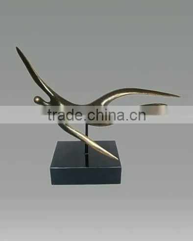 Nude Female Chasing The Eaves Bronze Graceful Sculpture Urban Statue