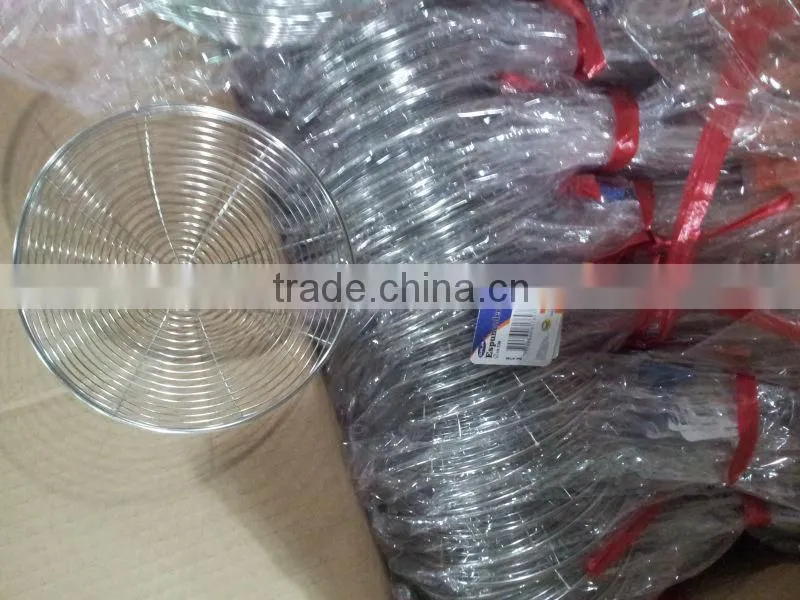 14# stainless steel skimmer, wire skimmer with plastic handle