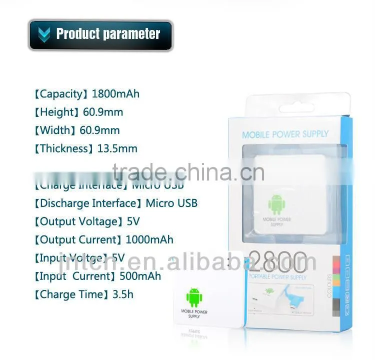 Promotion gift 5v mini portable power bank with CE&ROHS, with build in cable OEM is available