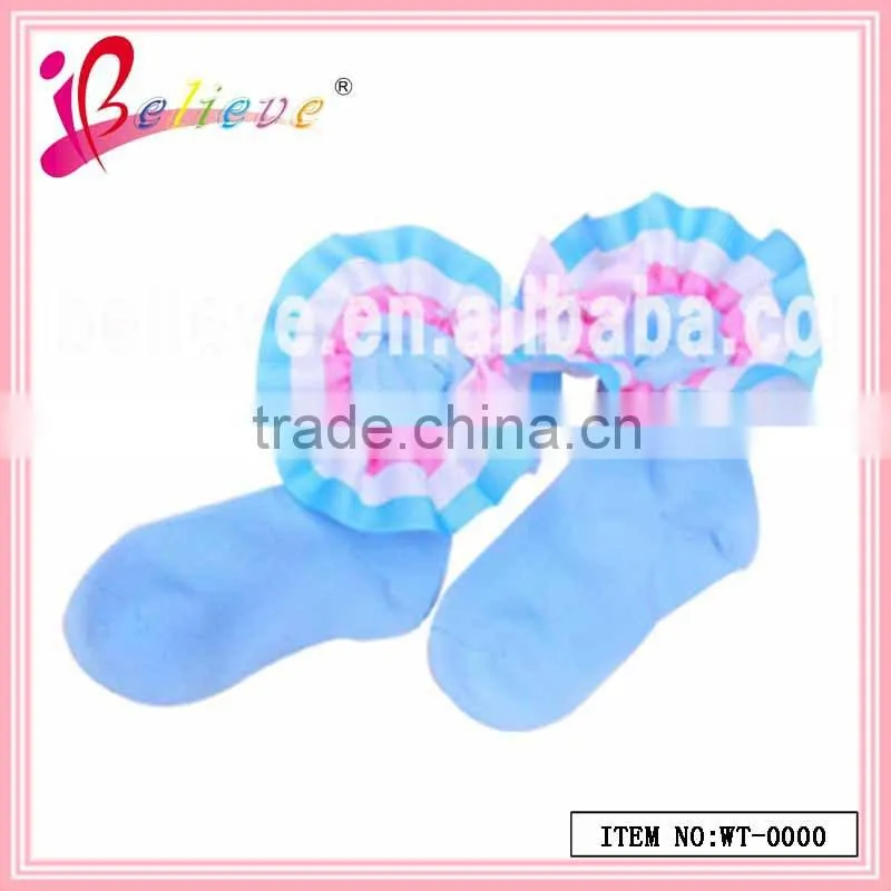 Hot sale baby products wholesale ribbon bow 100% cotton thin socks for baby (WT-0024)