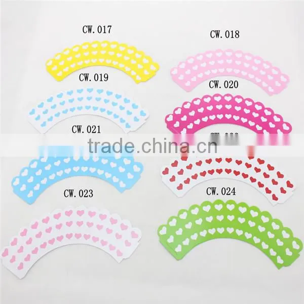 Colorful Red Striped Cupcake Wrappers Wedding Supplies Cake Decoration