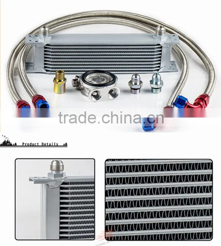 wholesale universal racing car row 10 oil cooler