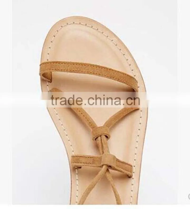 Italy Leather Shoes Women Fancy Flat Lady Simlpe Sandal Strap
