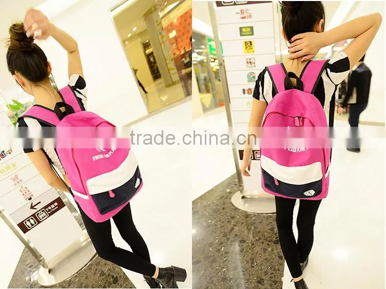 2015 new design ladies colors canvas backpack for stock