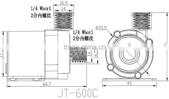 12V 24V Water Pump DC Solar Fountain Pump 650L/H Flow Max Can be Used Submbersible