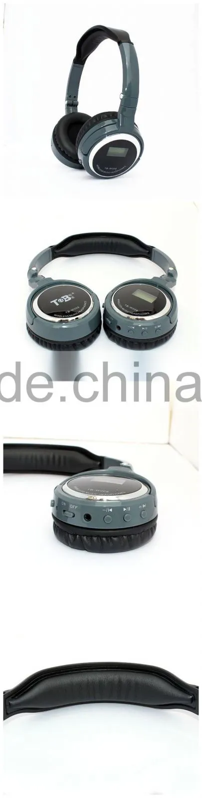 Hot selling product on November foldable wireless unique design with display screen sd card slot headphones built in fm radio
