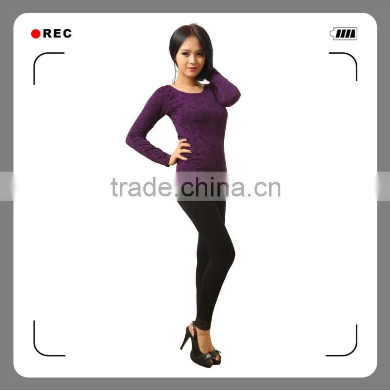 2015 beautiful seamless long sleeve shirt with jacquard