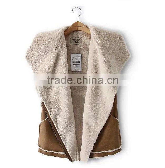 2016 Europe style high -end faux fur vest