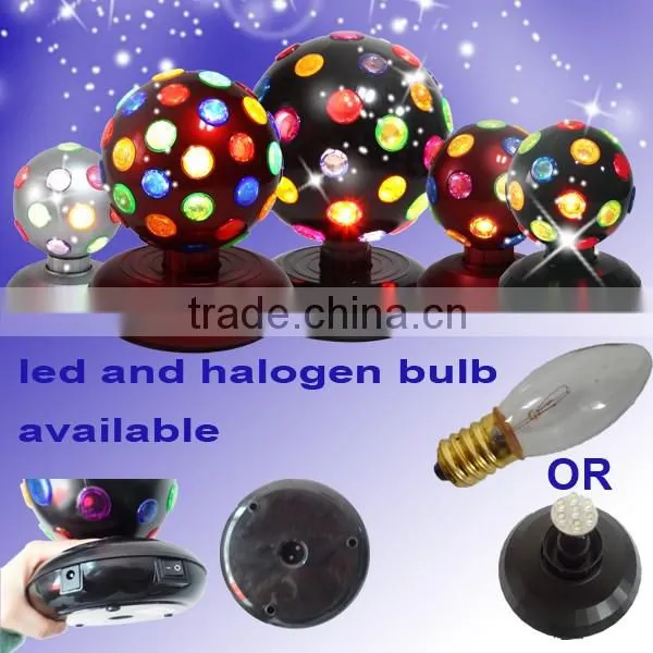 6'' plastic rotating disco ball Halogen decor changing color LED party decor light