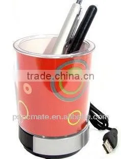 pen container usb hub with speaker function and LED indicator