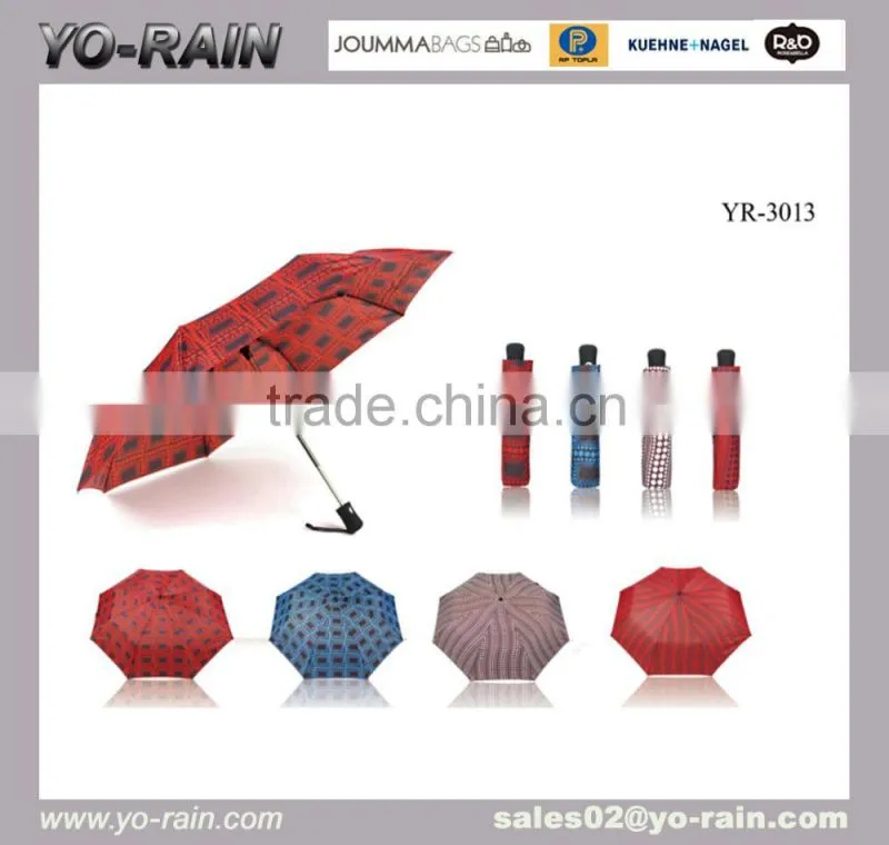 21 inch x 8 k auto open close 3 fold umbrella with cheap price