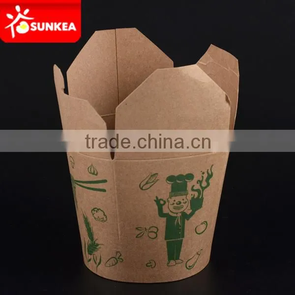 Healthy fast food paper box with handle, food packaging container