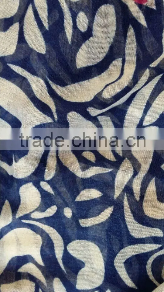 100% polyester blue fashionable lady scarf