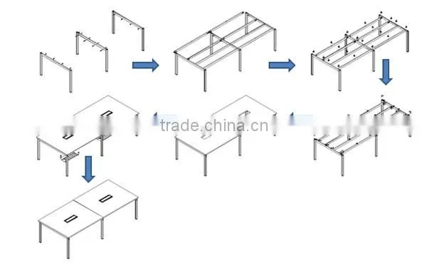 Wholesale office cubicles workstation desk with partition wall OEM China furniture factory