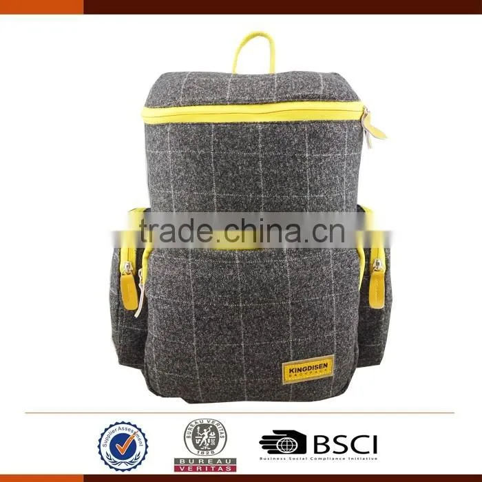 Customized Low MOQ Plaid Leisure Backpack For Student