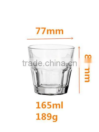 165ml clear drinking lipton glass cup