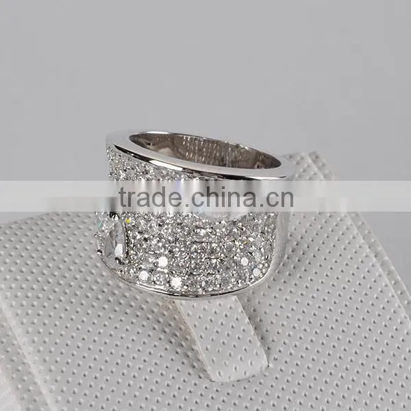 Gorgeous 925 Sterling Silver Finger Ring Design with Rhodium Plated Shiny CZ Diamond