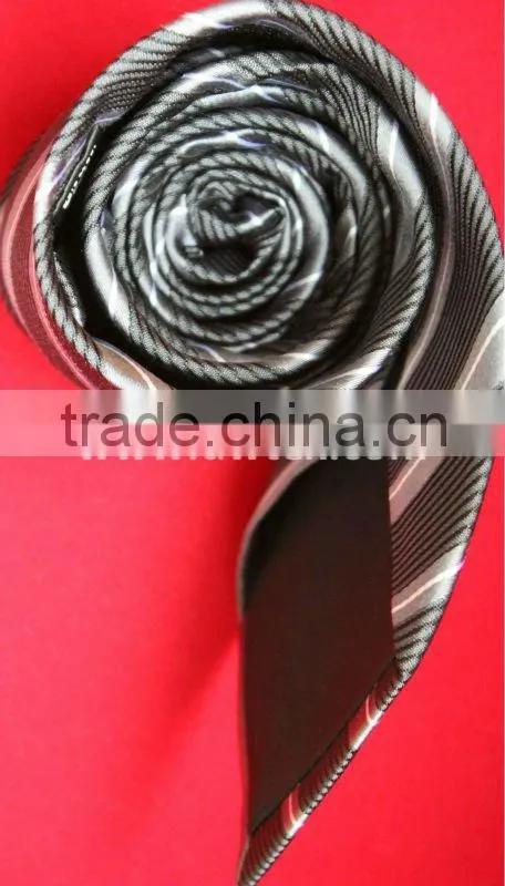 White and grey stripes silk knitted ties