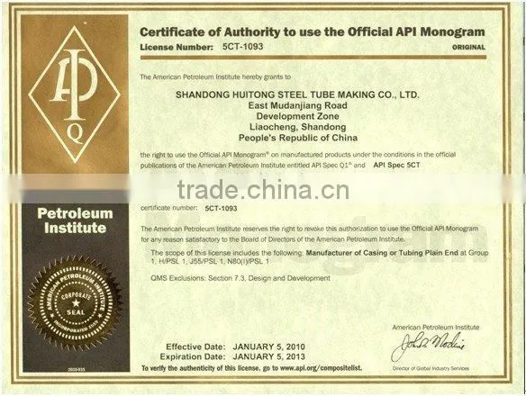 Carbon seamless steel tubes for mechanical process