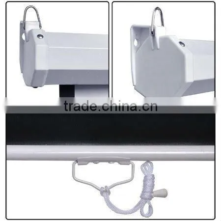 100 16:9 Manual Pull Down Projector Screen Selflocking Matte White Theater Video