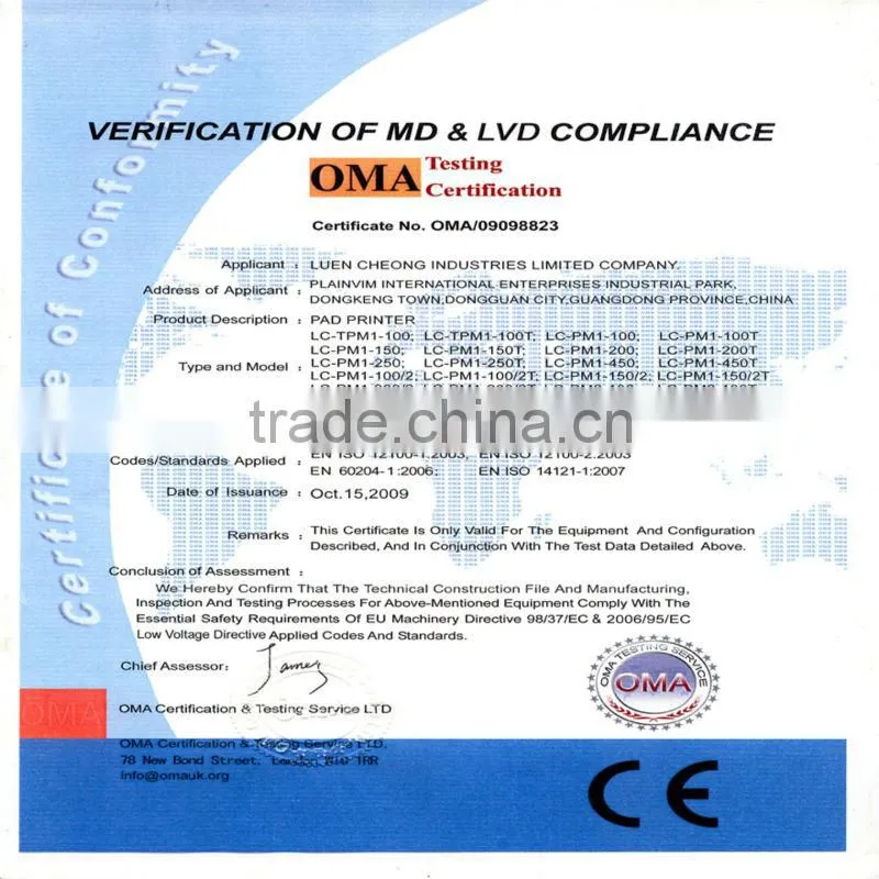 environment automatic single color garment neck label pad printing machine LC-PM1-100T