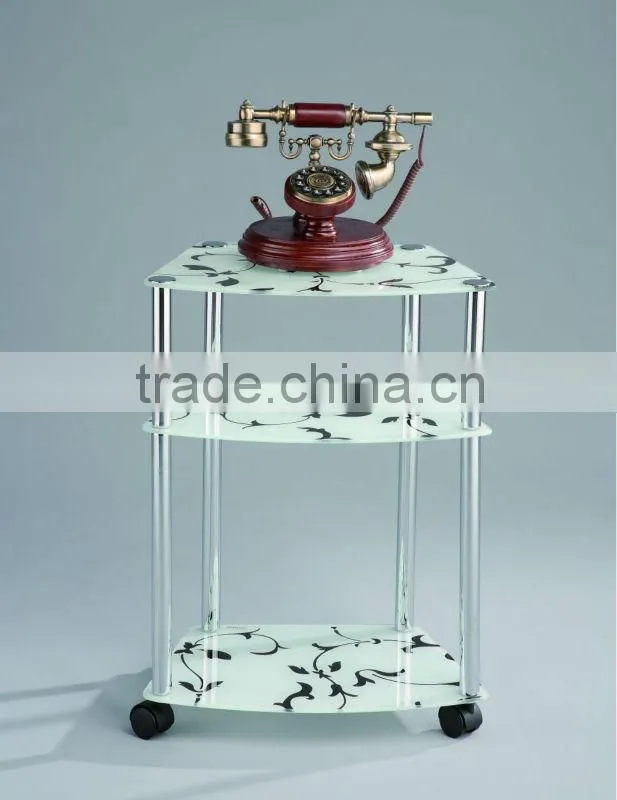 Living Room Metal Glass Shelf Stand