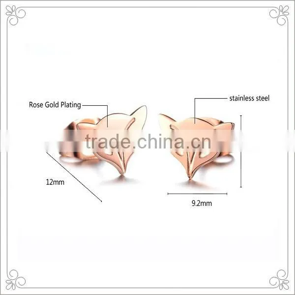Plating Gold Shaped Fox Earrings Manufacturer