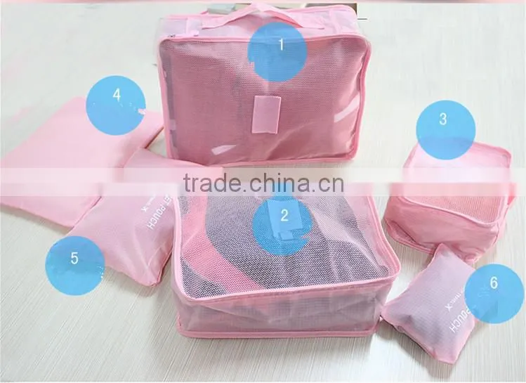 YIWU RODA Set-6 Fashion atmosphere of nylon fabric foldable storage travel bag