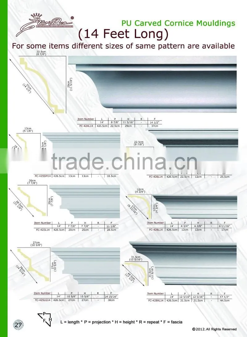 2016 Polystyrene High Quality beautiful PU decorative corbel eps cornice moulding