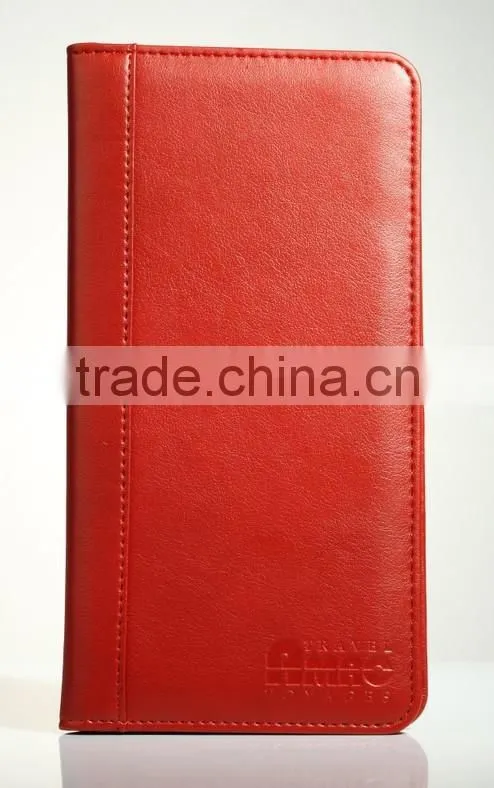 direct factory sale leather cheque holder/leather passport holder/leather cheque holder with custom logo