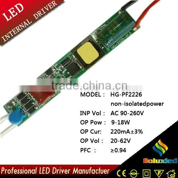 Promotion HG-PF2226 non-isolatedpower LED Fluorescent lamp driver 9-18W