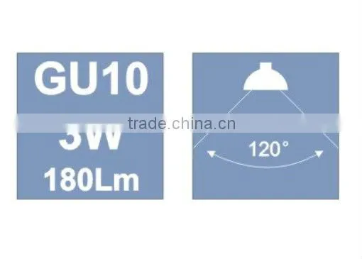 2013 New Hot Product 3W LED GU10 dimmable Bulb with 120 beam angle