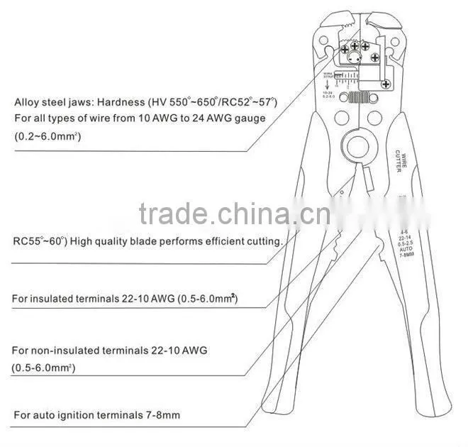 cable stripping tool for AWG22-10 automatic cable stripping tool alloy steel cable stripping tool