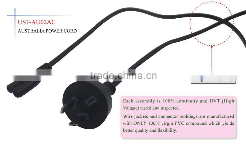 Australia power cord AC for laptop Australia power plug and cable